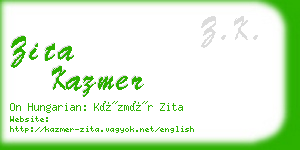 zita kazmer business card